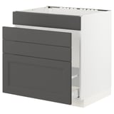 SEKTION / MAXIMERA Gabinete bajo freg/cls residuos/4fr, blanco/Axstad gris oscuro, 30x24x30 "