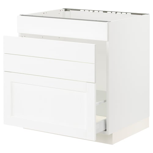 SEKTION / MAXIMERA Gabinete bajo freg/cls residuos/4fr, blanco Enköping/blanco efecto madera, 30x24x30 "