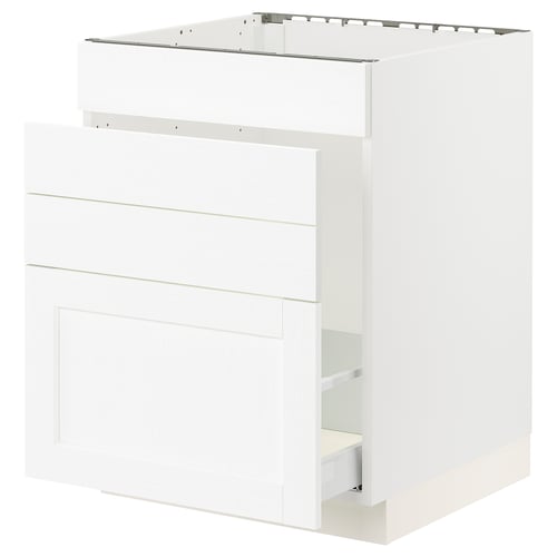 SEKTION / MAXIMERA Gabinete bajo freg/cls residuos/4fr, blanco Enköping/blanco efecto madera, 24x24x30 "