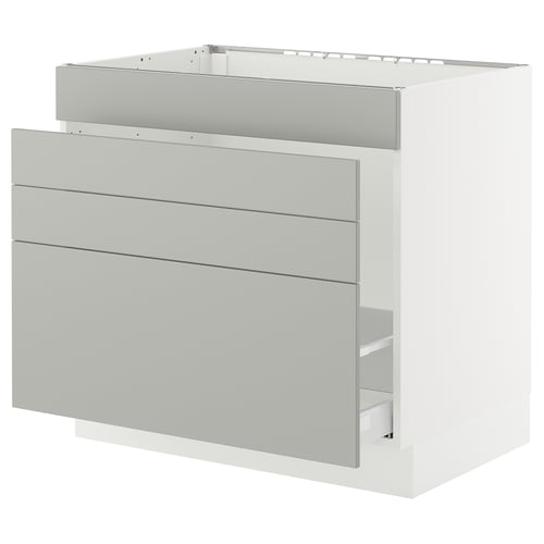 SEKTION / MAXIMERA Gabinete bajo freg/cls residuos/4fr, blanco/Havstorp gris claro, 36x24x30 "
