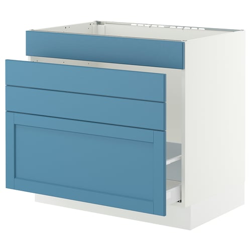 SEKTION / MAXIMERA Gabinete bajo freg/cls residuos/4fr, blanco/Lerhyttan azul, 36x24x30 "