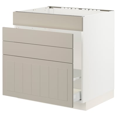 SEKTION / MAXIMERA Gabinete bajo freg/cls residuos/4fr, blanco/Stensund beige, 30x24x30 "