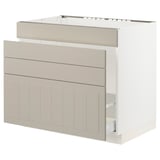 SEKTION / MAXIMERA Gabinete bajo freg/cls residuos/4fr, blanco/Stensund beige, 36x24x30 "