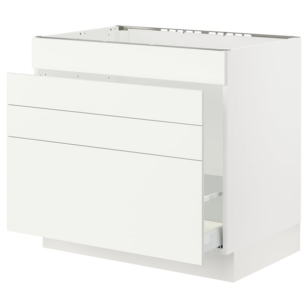 SEKTION / MAXIMERA Gabinete bajo freg/cls residuos/4fr, blanco/Vallstena blanco, 36x24x30 "