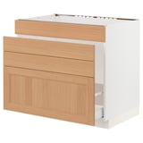SEKTION / MAXIMERA Gabinete bajo freg/cls residuos/4fr, blanco/Vedhamn roble, 36x24x30 "