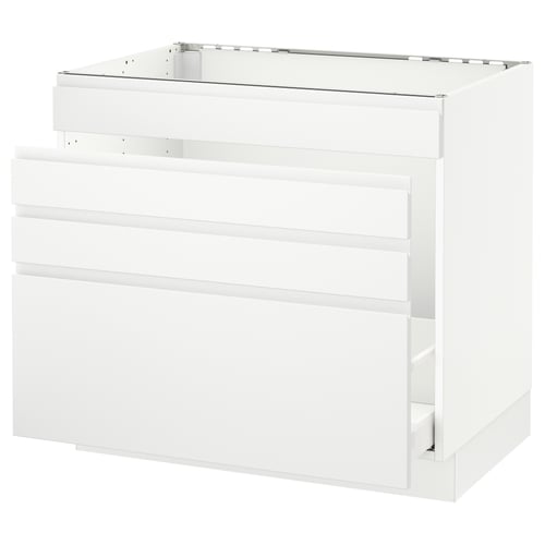 SEKTION / MAXIMERA Gabinete bajo freg/cls residuos/4fr, blanco/Voxtorp blanco mate, 36x24x30 "