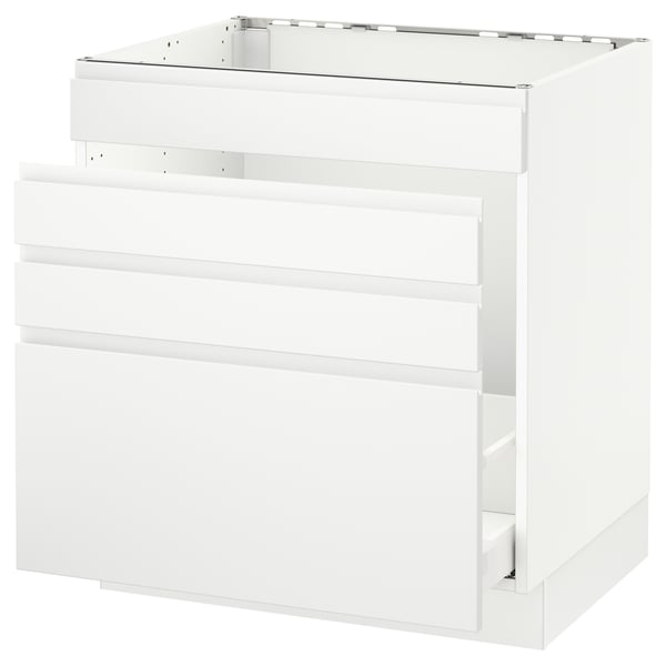 SEKTION / MAXIMERA Gabinete bajo freg/cls residuos/4fr, blanco/Voxtorp blanco mate, 30x24x30 "