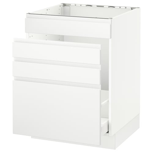 SEKTION / MAXIMERA Gabinete bajo freg/cls residuos/4fr, blanco/Voxtorp blanco mate, 24x24x30 "