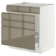 SEKTION / MAXIMERA Gabinete bajo freg/cls residuos/4fr, blanco/Voxtorp marrón grisáceo oscuro alto brillo, 30x24x30 "