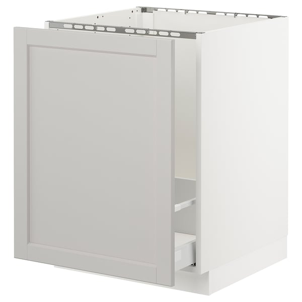 SEKTION / MAXIMERA Gabinete bajo freg/clsfcr residuos, blanco/Lerhyttan gris claro, 24x24x30 "