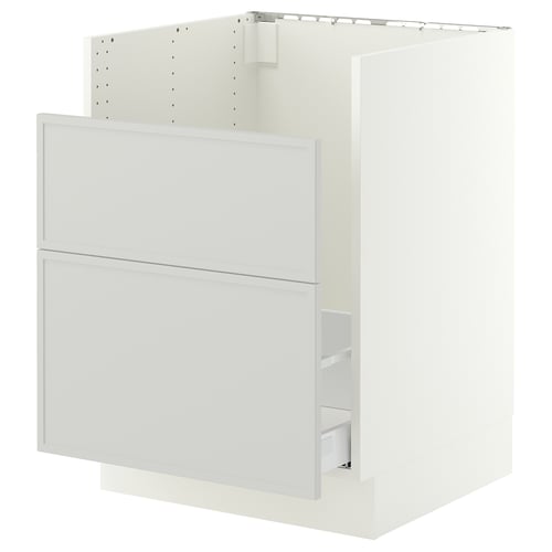 SEKTION / MAXIMERA Gabinete bajo freg HAVSEN/clrs/2fr, blanco/Aspudden gris claro, 24x24x30 "