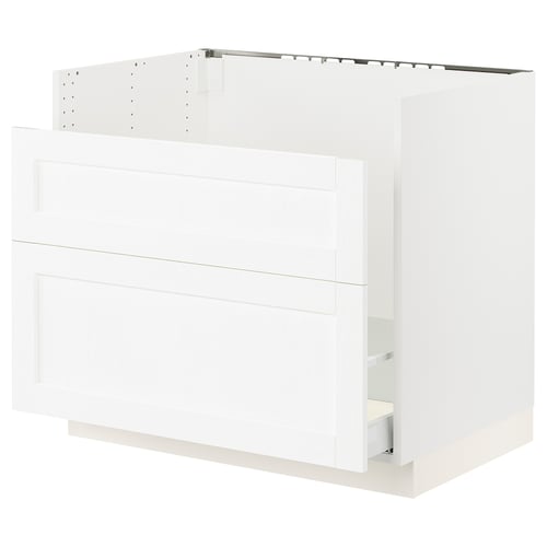 SEKTION / MAXIMERA Gabinete bajo freg HAVSEN/clrs/2fr, blanco Enköping/blanco efecto madera, 36x24x30 "