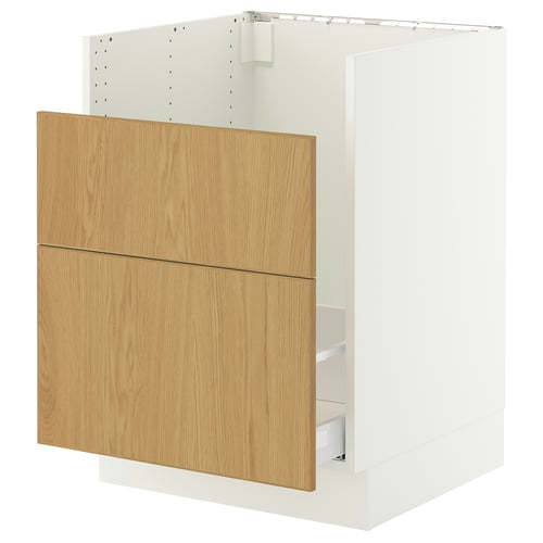 SEKTION / MAXIMERA Gabinete bajo freg HAVSEN/clrs/2fr, blanco/Sinarp chapa de roble, 24x24x30 "