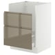 SEKTION / MAXIMERA Gabinete bajo freg HAVSEN/clrs/2fr, blanco/Voxtorp marrón grisáceo oscuro alto brillo, 24x24x30 "