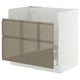 SEKTION / MAXIMERA Gabinete bajo freg HAVSEN/clrs/2fr, blanco/Voxtorp marrón grisáceo oscuro alto brillo, 36x24x30 "