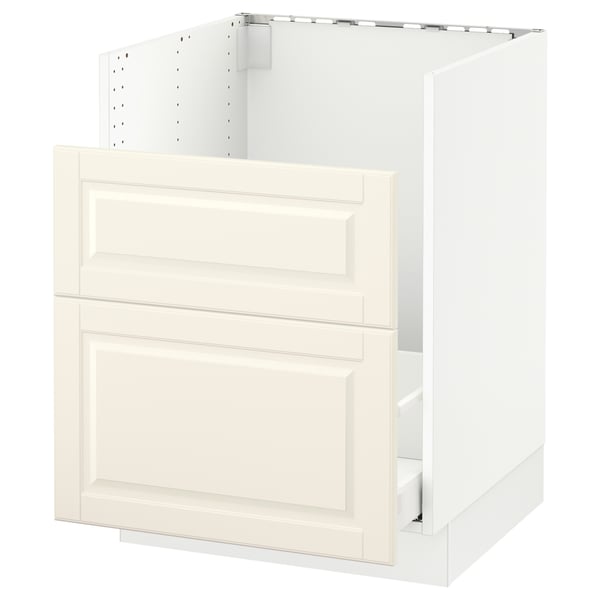 SEKTION / MAXIMERA Gabinete bajo freg HAVSEN/rsds/2frn, blanco/Bodbyn color hueso, 24x24x30 "