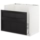 SEKTION / MAXIMERA Gabinete bajo freg HAVSEN/rsds/2frn, blanco/Lerhyttan teñido en negro, 36x24x30 "