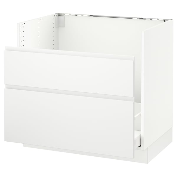 SEKTION / MAXIMERA Gabinete bajo freg HAVSEN/rsds/2frn, blanco/Voxtorp blanco mate, 36x24x30 "