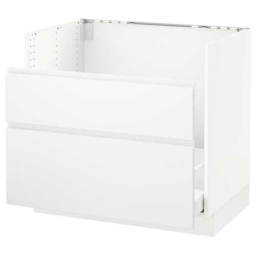 SEKTION / MAXIMERA Gabinete bajo freg HAVSEN/rsds/2frn, blanco/Voxtorp blanco mate, 36x24x30 "