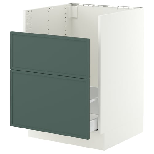 SEKTION / MAXIMERA Gabinete bajo fregadero TALLSJÖN, blanco/Aspudden gris verdoso oscuro, 24x24x30 "