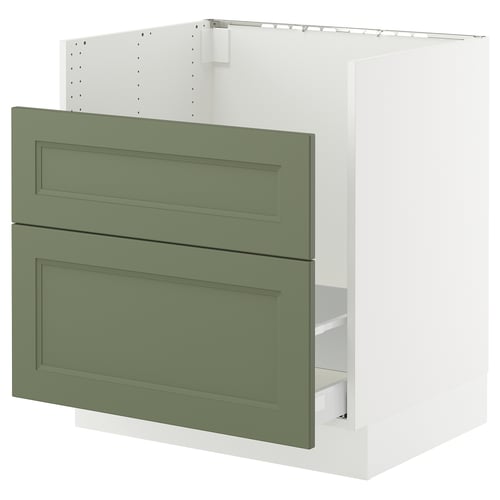SEKTION / MAXIMERA Gabinete bajo fregadero TALLSJÖN, blanco/Axstad gris-verde, 30x24x30 "