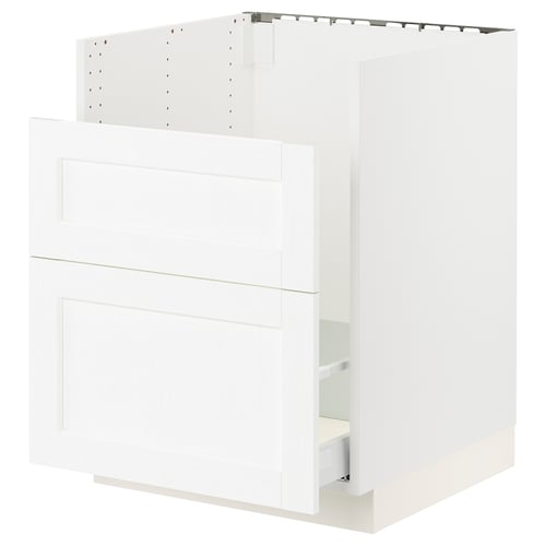 SEKTION / MAXIMERA Gabinete bajo fregadero TALLSJÖN, blanco Enköping/blanco efecto madera, 24x24x30 "