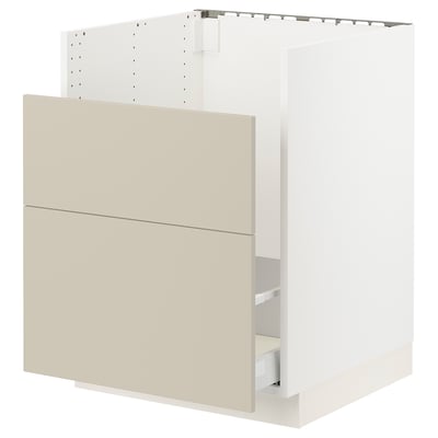 SEKTION / MAXIMERA Gabinete bajo fregadero TALLSJÖN, blanco/Havstorp beige, 24x24x30 "