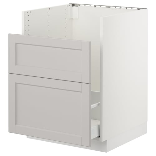 SEKTION / MAXIMERA Gabinete bajo fregadero TALLSJÖN, blanco/Lerhyttan gris claro, 24x24x30 "