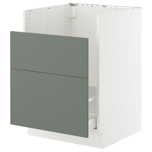 SEKTION / MAXIMERA Gabinete bajo fregadero TALLSJÖN, blanco/Nickebo verde grisáceo mate, 24x24x30 "