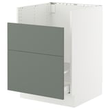 SEKTION / MAXIMERA Gabinete bajo fregadero TALLSJÖN, blanco/Nickebo verde grisáceo mate, 24x24x30 "
