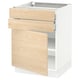 SEKTION / MAXIMERA Gabinete bajo+puerta/2 cajones, blanco/Askersund efecto de fresno claro, 24x24x30 "