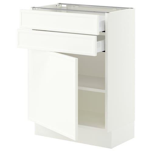 SEKTION / MAXIMERA Gabinete bajo+puerta/2 cajones, blanco/Aspudden blanco mate, 24x15x30 "