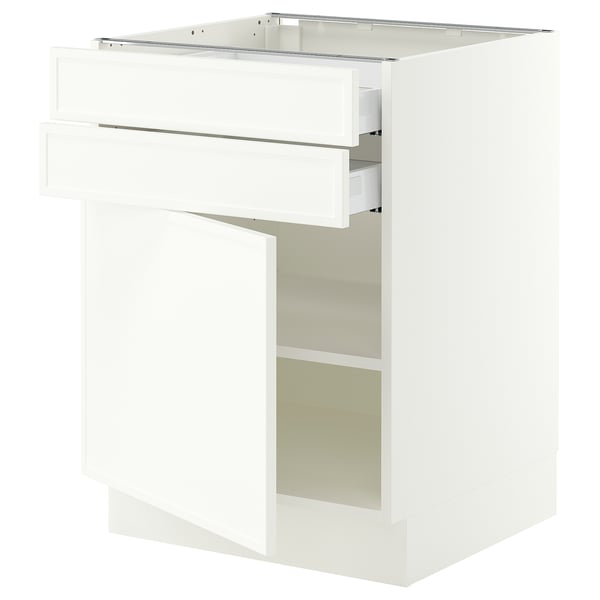 SEKTION / MAXIMERA Gabinete bajo+puerta/2 cajones, blanco/Aspudden blanco mate, 24x24x30 "