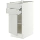 SEKTION / MAXIMERA Gabinete bajo+puerta/2 cajones, blanco/Aspudden gris claro, 15x24x30 "