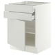 SEKTION / MAXIMERA Gabinete bajo+puerta/2 cajones, blanco/Aspudden gris claro, 24x24x30 "