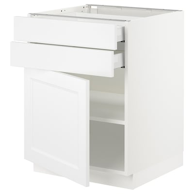 SEKTION / MAXIMERA Gabinete bajo+puerta/2 cajones, blanco/Axstad blanco mate, 24x24x30 "