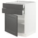 SEKTION / MAXIMERA Gabinete bajo+puerta/2 cajones, blanco/Axstad gris oscuro, 24x24x30 "
