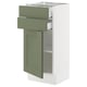 SEKTION / MAXIMERA Gabinete bajo+puerta/2 cajones, blanco/Axstad gris-verde, 15x15x30 "