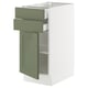 SEKTION / MAXIMERA Gabinete bajo+puerta/2 cajones, blanco/Axstad gris-verde, 15x24x30 "