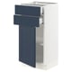 SEKTION / MAXIMERA Gabinete bajo+puerta/2 cajones, blanco Axstad/mate azul, 15x15x30 "