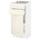 SEKTION / MAXIMERA Gabinete bajo+puerta/2 cajones, blanco/Bodbyn color hueso, 15x15x30 "