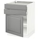 SEKTION / MAXIMERA Gabinete bajo+puerta/2 cajones, blanco/Bodbyn gris, 24x24x30 "