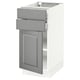 SEKTION / MAXIMERA Gabinete bajo+puerta/2 cajones, blanco/Bodbyn gris, 15x24x30 "