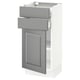 SEKTION / MAXIMERA Gabinete bajo+puerta/2 cajones, blanco/Bodbyn gris, 15x15x30 "