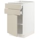 SEKTION / MAXIMERA Gabinete bajo+puerta/2 cajones, blanco/Havstorp beige, 18x24x30 "