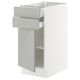 SEKTION / MAXIMERA Gabinete bajo+puerta/2 cajones, blanco/Havstorp gris claro, 15x24x30 "