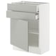 SEKTION / MAXIMERA Gabinete bajo+puerta/2 cajones, blanco/Havstorp gris claro, 24x15x30 "