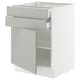 Opción: SEKTION / MAXIMERA Gabinete bajo+puerta/2 cajones, blanco/Havstorp gris claro, 24x24x30 "