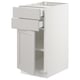 SEKTION / MAXIMERA Gabinete bajo+puerta/2 cajones, blanco/Lerhyttan gris claro, 15x24x30 "