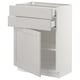 SEKTION / MAXIMERA Gabinete bajo+puerta/2 cajones, blanco/Lerhyttan gris claro, 24x15x30 "